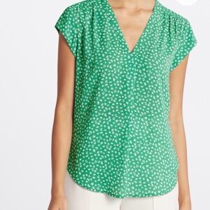 V-neck flutter sleeve blouse